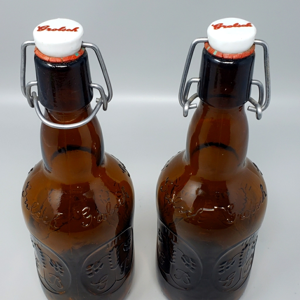 Grolsch Set Of 2 Empty Beer Bottles